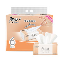 洁柔抽纸 粉Face3层120抽*6包 可湿水面巾纸百花香芬 清新怡人