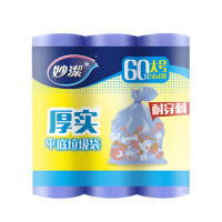 妙洁 厚实垃圾袋 大号60只装 加厚 (新老包装随机发货)