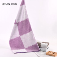 三利丽雅渐变格纹毛巾SY1006F 3条 颜色随机发货