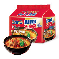 康师傅方便面 大食袋红烧牛肉面五连包145g*5