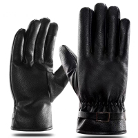 金狐狸触摸屏皮手套 冬季保暖手套