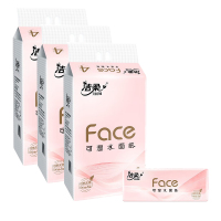 洁柔牌纸面巾12包 金粉软抽 100抽3层4包装*3提(TR056501A)