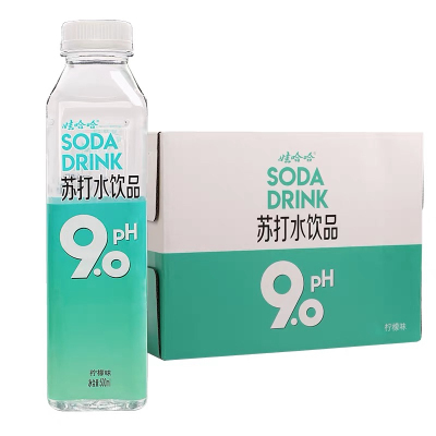 娃哈哈 pH9.0柠檬味苏打水500ml*15瓶 整箱装 弱碱性(新老包装随机发货)