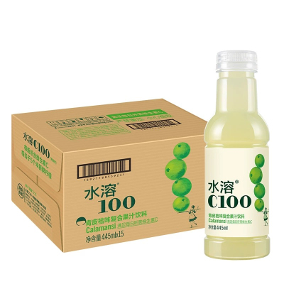 农夫山泉水溶C100青皮桔味饮料445ml*15瓶整箱