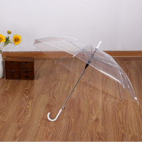 gigi 透明雨伞pvc自动环保透明伞长柄弯钩伞广告雨伞定制款