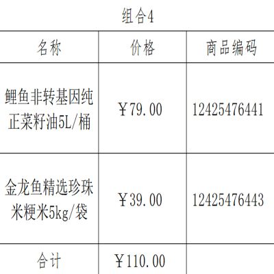 粮油套装组合4 (鲤鱼非转基因纯正菜籽油5L/桶+金龙鱼精选珍珠米粳米5kg/袋)