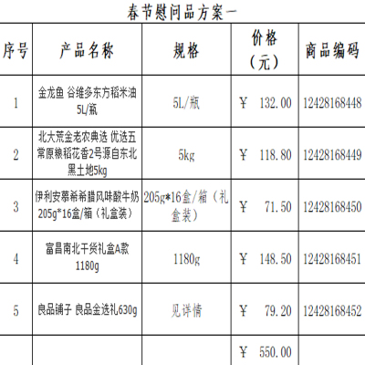 春节慰问品方案一