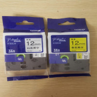 普贴 PT-Z631 标签打印机色带 12mm 黄底黑字 适用兄弟标签机E115色带