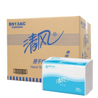 清风 全压花擦手纸 B913AC 单层三折 200抽/包 20包/箱 (大包装)(新老包装交替发货)