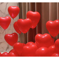 告白心形爱心红色气球室内场景装饰布置儿童生日节日派对红色心形气球600个(配丝带)
