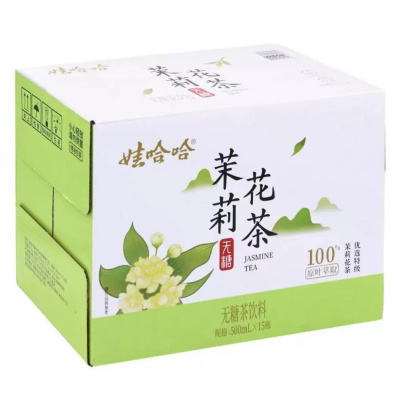 娃哈哈无糖茶饮料茉莉花茶500ml*15瓶/箱