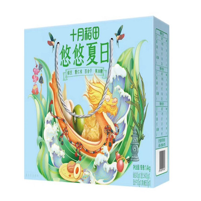 十月稻田 悠悠夏日防暑降温礼盒1.4kg/盒 ( 绿豆、薏仁米、百合干、黄冰糖)