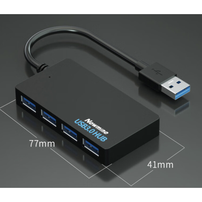 纽曼 USB分线器高速4口扩展坞转接头USB3.0接口转换器拓展坞 黑色