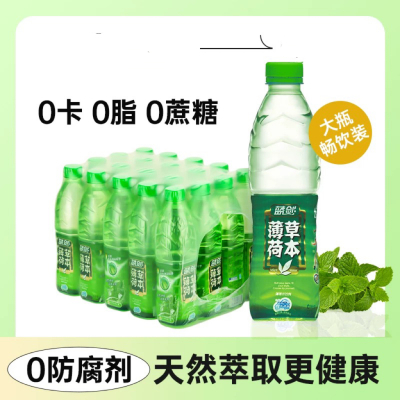 蓝剑薄荷水无汽0脂0卡天然草本饮料555mlX12瓶/箱