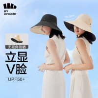 蕉下 穹顶系列倍护防晒防紫外线双面可戴大帽檐渔夫帽 深卡其/云碳黑