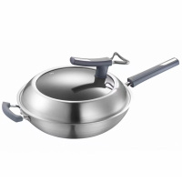 苏泊尔有钛无涂层不粘锅32cm家用炒菜锅不锈钢炒锅CC32JG3