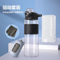 飞图乐(FTLY)户外旅行便携水杯 大容量tritan水杯 套装 800ml 户外露营 酷炫黑