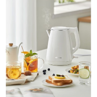 小熊304不锈钢烧水壶极简风设计 1.5L ZDH-E15U2 白色