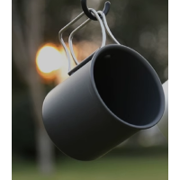 徽羚羊户外露营折叠铝合金水杯 黑色