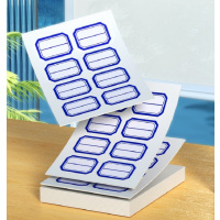 得力(deli) 96枚7190 23*33mm蓝框不干胶标签贴纸便利贴自粘性标贴姓名贴