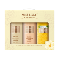 Miss Lilly蜜斯莉洗护礼盒(洗发水500g*1+柔滑发膜500g*1+香氛花瓣沐浴露500*1)