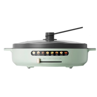 小熊(Bear)电饼铛 34cm烤盘 50mm加深 薄饼机烙饼机煎烤机煎饼锅 DBC-H16D6 淡绿色