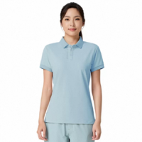 思凯乐 女款春夏运动翻领速干短袖POLO衫 S码-3XL码 F4506605 灰绿色