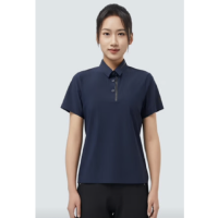 思凯乐 女款经编POLO衫速干抗紫外线防晒 S码-4XL码 F4405193 藏蓝