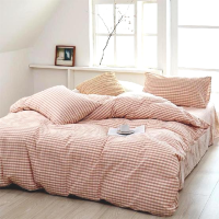 雅鹿 無印风色织水洗棉四件套(被套200*230cm 床单230*250cm 枕套48*74cm*2)颜色随机