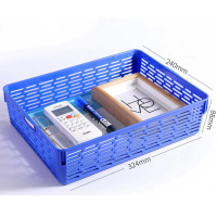 得力929蓝色无盖A4文件凭证收纳筐324cm*240cm*88cm(2个)