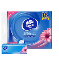 维达超韧抽纸S码3层100抽面巾纸餐巾纸家用实惠装擦手纸纸巾18包/提