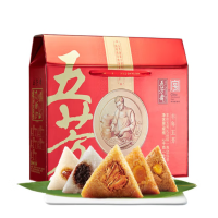 五芳斋丰年五芳粽子礼盒2080g(五芳猪肉粽*4润香豆沙粽*4蛋黄猪肉粽*4香糯蜜枣粽*4真空咸蛋*8)