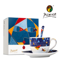 毕加索 釉上彩镶金《飞翔》 杯碟套装礼盒 220ml P20-XC03