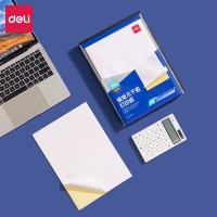 得力11878铜版不干胶打印纸A4-80张/包背胶纸光面激光不干胶标签(1包)