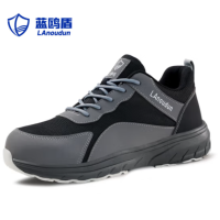 蓝鸥盾劳保鞋男轻便防静电钢包头防砸防刺安全工作工地功能鞋D239A
