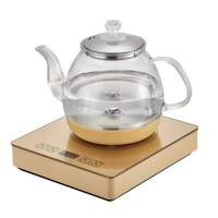 全自动上水电热水壶茶台烧水壶饮水抽水烧水一体机玻璃底部上水单壶茶几保温泡茶壶开水壶煲水壶 1L 蓝光玻璃壶ZC-S516