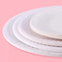 一次性白色纸盘可装食物可diy画画8寸30个 1包