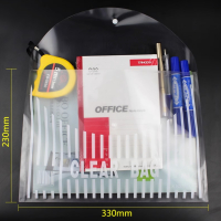 A4纽扣袋 KS35-14c文件袋 透明按扣文件袋 10个