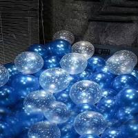 满天星透明印花气球(印花星+珠光蓝)50只装 1包