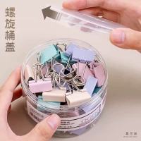 得力 1#8851A时尚长尾票夹(混色)(12只/桶)[2盒装]