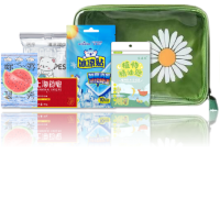 夏日清凉降暑套装(小风扇*1,湿巾*1,薄荷精没*1,驱蚊贴*1,清凉喷雾*1,洗漱包*1) 1套