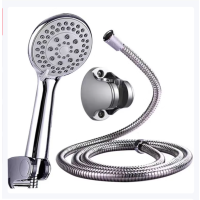 淋浴喷头 手持喷头软管莲蓬头 花洒+软管+打孔底座+6分转4分接头 1套