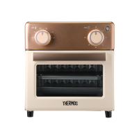 膳魔师空气炸电烤箱旋钮操作,上下管发热,最高可到230℃ 烤、烘、解冻、干果…,可解锁百道食谱