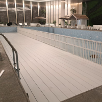 蓝趣 泳池垫层长25米 宽10米 高0.4-0.8米 护栏长25米宽2米 1套