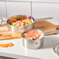 双立人(ZWILLING) 炒锅 Moment煎炒锅24cm+单柄炖锅16cm两件套装