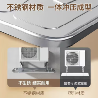 空调外机接水盘不锈钢滴水托盘通用型滴水漏水接水神器 镀锌铁一体成型+排水配件 1套