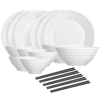 乐美雅(Luminarc)餐具华瑞娜套装家用无铅白玉玻璃耐高温饭面汤碗餐盘微波炉适用华瑞娜白玉餐具