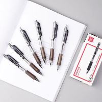 得力S801速干中性笔黑色0.5mm子弹头(12支/盒)1盒