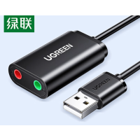 绿联USB转3.5mm音频线外置声卡适用台式机电脑PS4/5接麦克风音响30724 1个