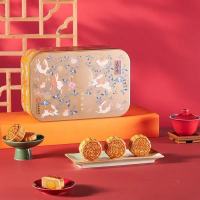 五芳斋五芳望月月饼礼盒880g(蛋黄莲蓉*1玫瑰豆沙*1枣蓉*2五仁*2黑芝麻*2香芋花生*2香甜南瓜*2)1盒